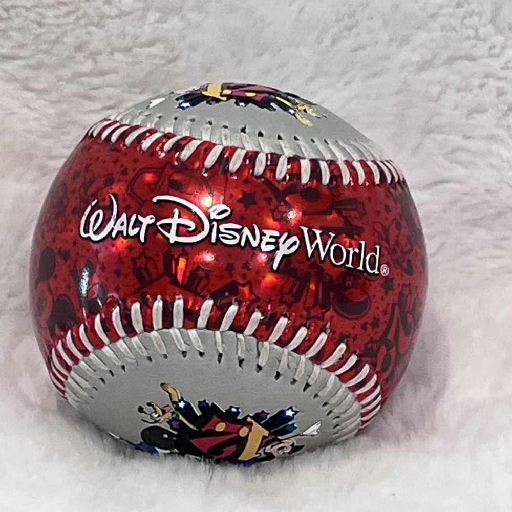 Walt Disney World 2012 Souvenir‎ Red And Gray Metallic Baseball Ball EXCELLENT
